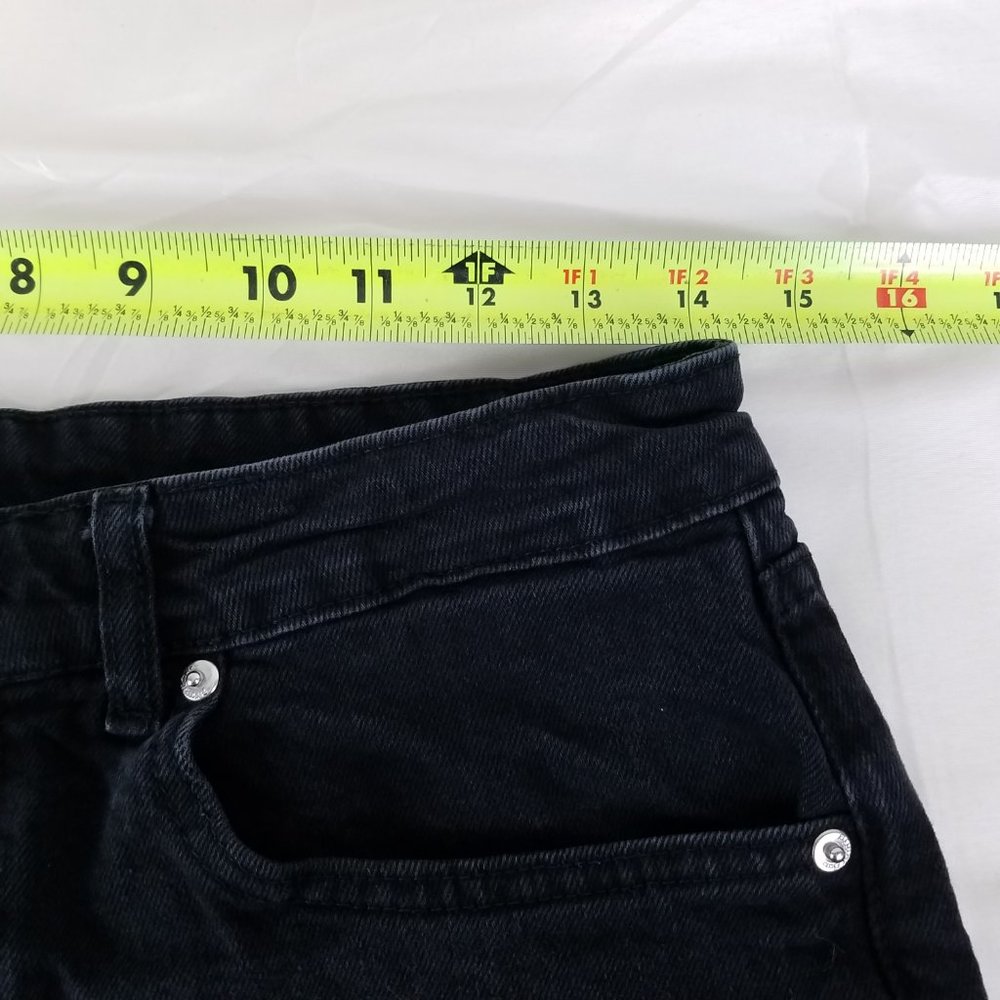 Divided Jeans Womens 8 High Rise Straight Leg Button Fly Dark Wash Black Denim - Picture 3 of 14